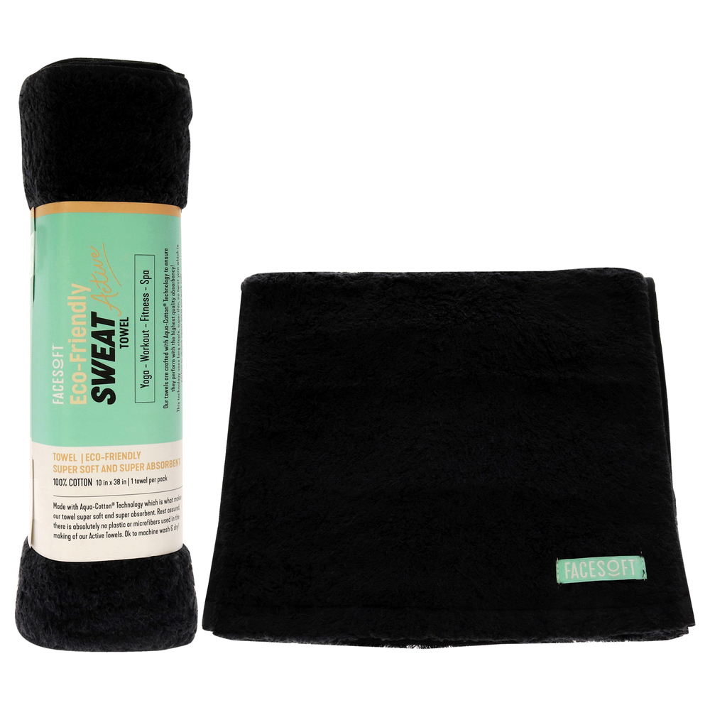 Eco Sweat Active Towel - Black by Facesoft for Unisex - 1 Pc Towel